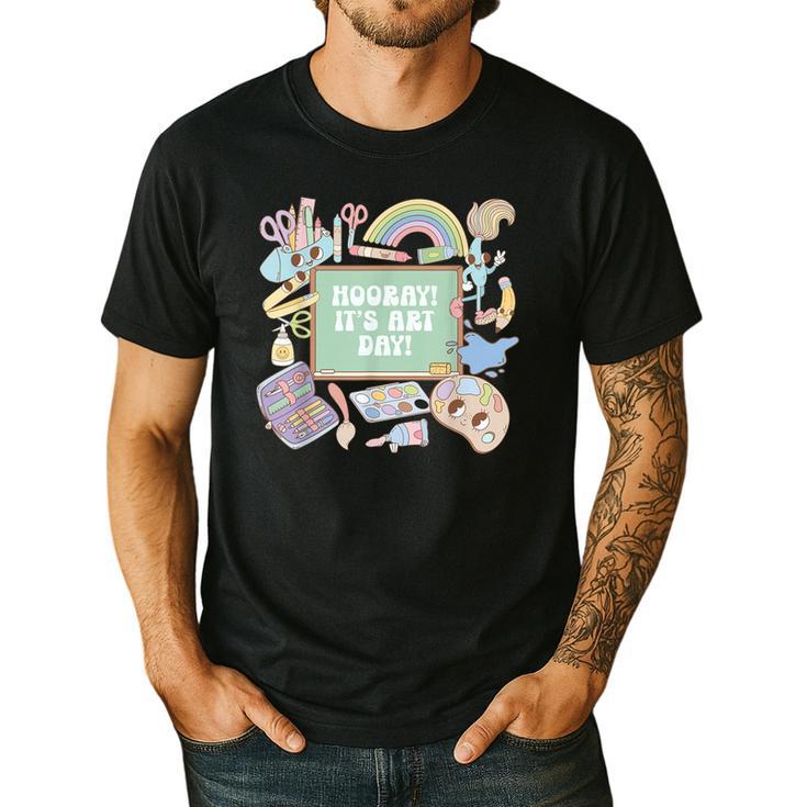 Retro Hooray It's Art Day Art Teacher Back To School Women Men's Casual T-Shirt Retro Hooray It's Art Day Art Teacher Back To School Women Men's Casual T-Shirt