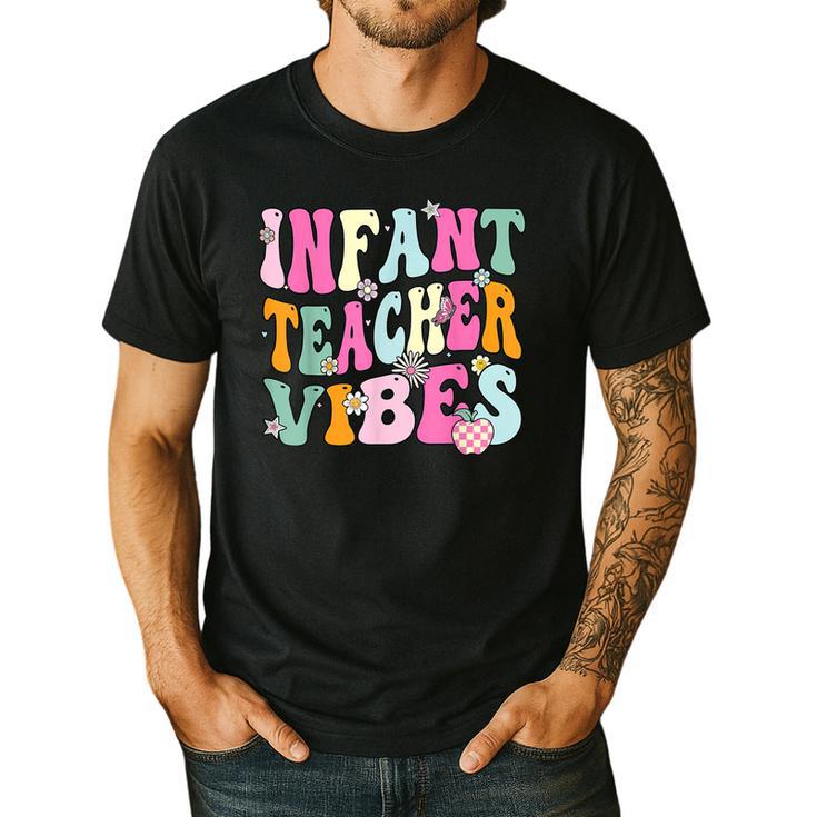 Retro Infant Teacher Vibes Women Daycare Teacher Men's Casual T-Shirt Retro Infant Teacher Vibes Women Daycare Teacher Men's Casual T-Shirt