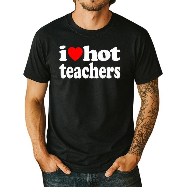 Retro I Love Hot Teachers Vintage I Heart Hot Teacher Men Women Girls Kids Men's Casual T-Shirt