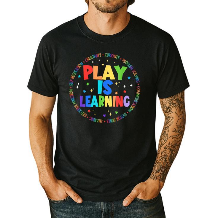 Retro Play Is Learning Teacher Back To School Men's Casual T-Shirt