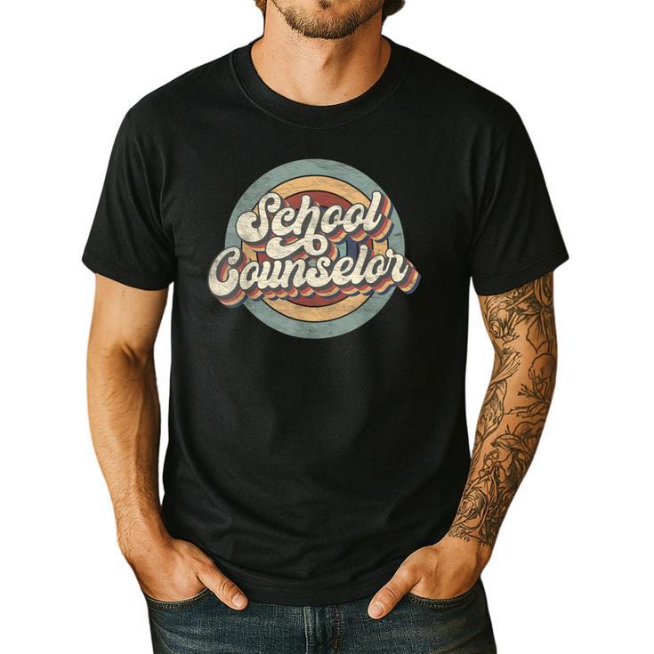 Retro School Counselor Back To School Teacher Squad Crew Men's Casual T-Shirt