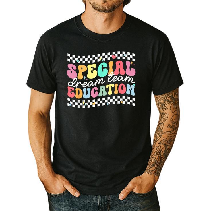 Retro Special Education Squad Groovy Dream Team SPED Teacher Men's Casual T-Shirt