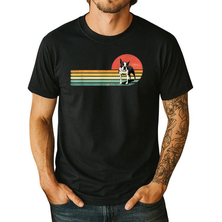 Retro Vintage Boston Terrier Dog Lover Boston Terrier Mom Men's Casual T-Shirt