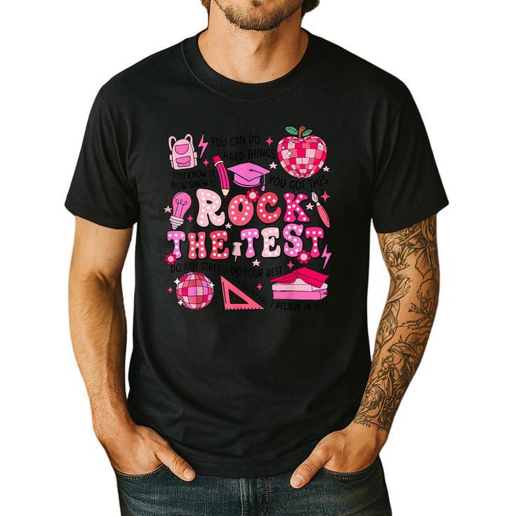 Rock The Test Testing Day Don't Stress Do Your Best Teacher For Men Women Girls Kids Men's Casual T-Shirt Rock The Test Testing Day Don't Stress Do Your Best Teacher For Men Women Girls Kids Men's Casual T-Shirt