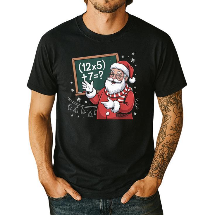 Santa Teacher 67 Math Christmas Xmas Holiday Number 67 Men's Casual T-Shirt