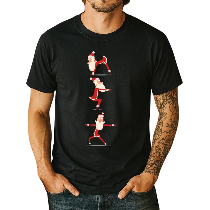 Santa Yoga Poses For Yogi Teacher Christmas Yoga Poses Men's Casual T-Shirt