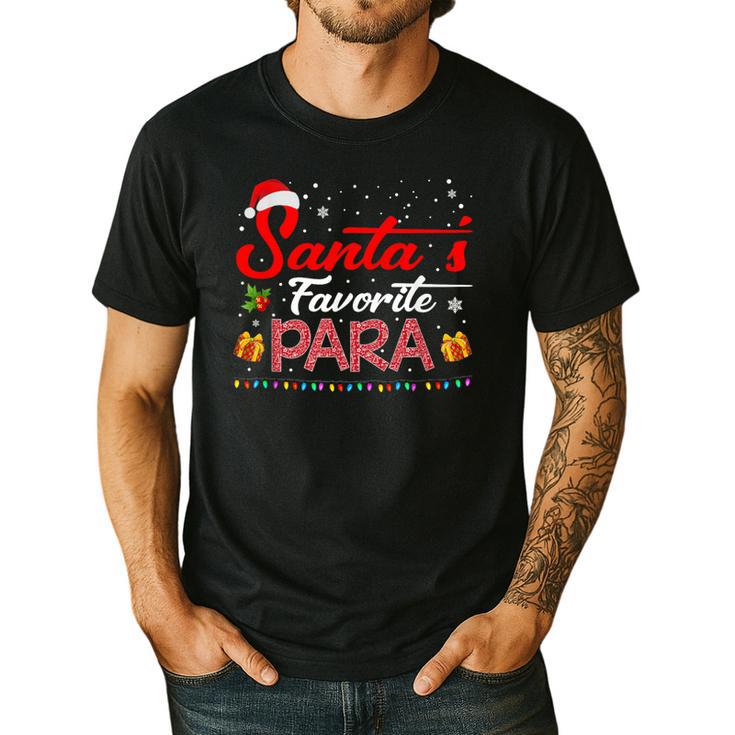 Santa's Favorite Para Christmas Paraprofessional Teacher Men's Casual T-Shirt