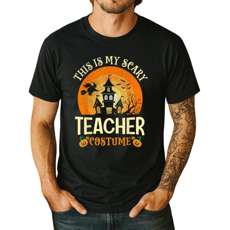 This Is My Scary Teacher Costume Halloween Men's Casual T-Shirt