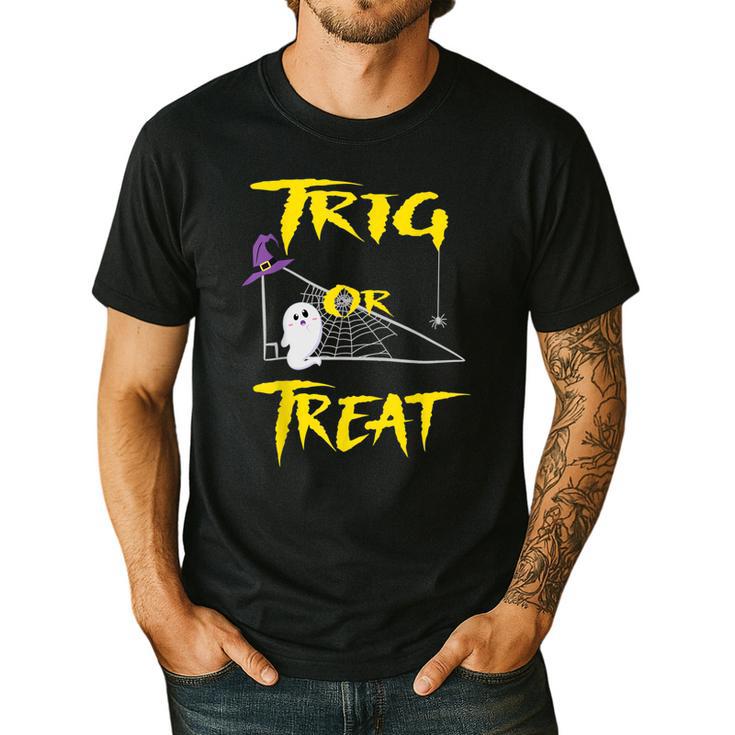 School Math Teacher Halloween 2022 Trig Or Treat Shirt Men's Casual T-Shirt