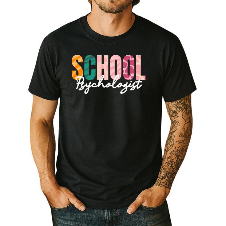 School Psychologist Rainbow Psychology Teacher Men's Casual T-Shirt
