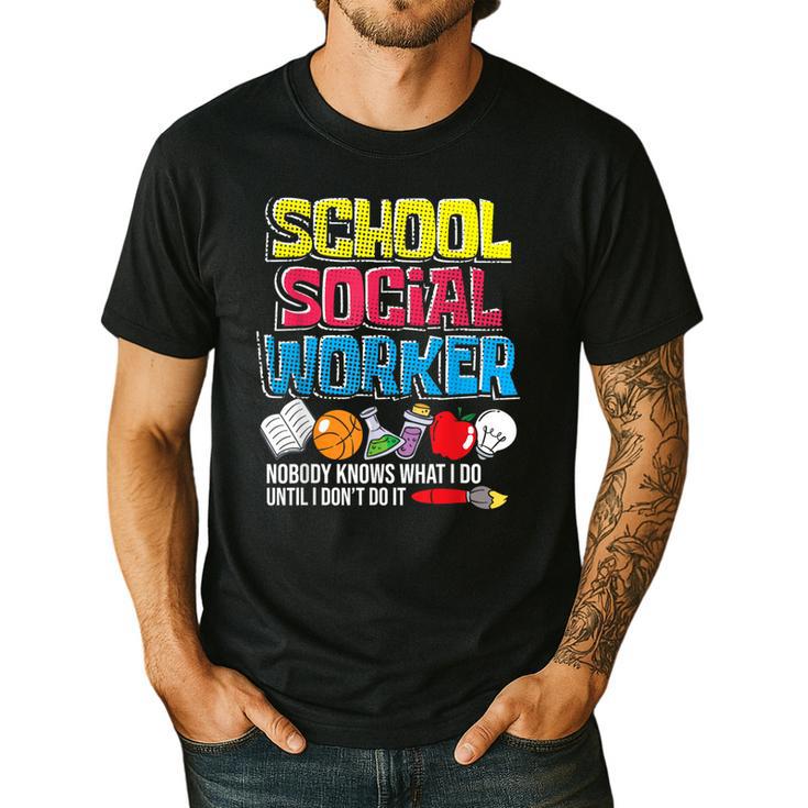 School Social Worker Teacher Caseworker Public Servant LSW Men's Casual T-Shirt