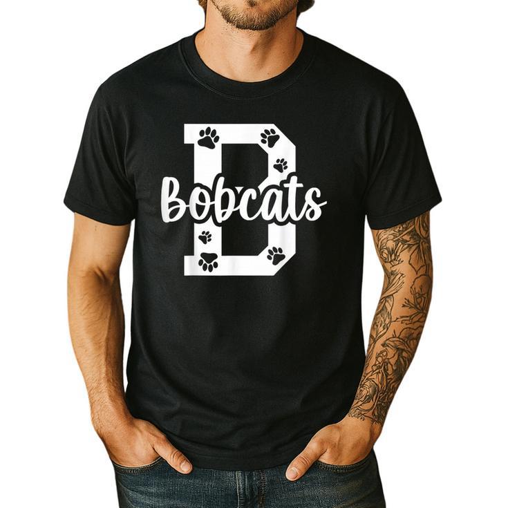 School Spirit Mascot Bobcats Back To School Teacher Student Men's Casual T-Shirt