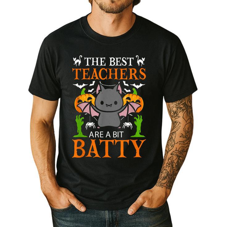 School Teacher A Bit Batty Teaching Bat Halloween Costume Men's Casual T-Shirt
