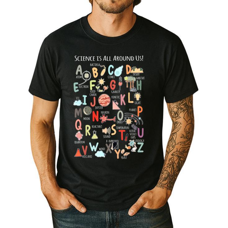 Science Teacher Alphabet Science Is All Around Us Teacher Men's Casual T-Shirt