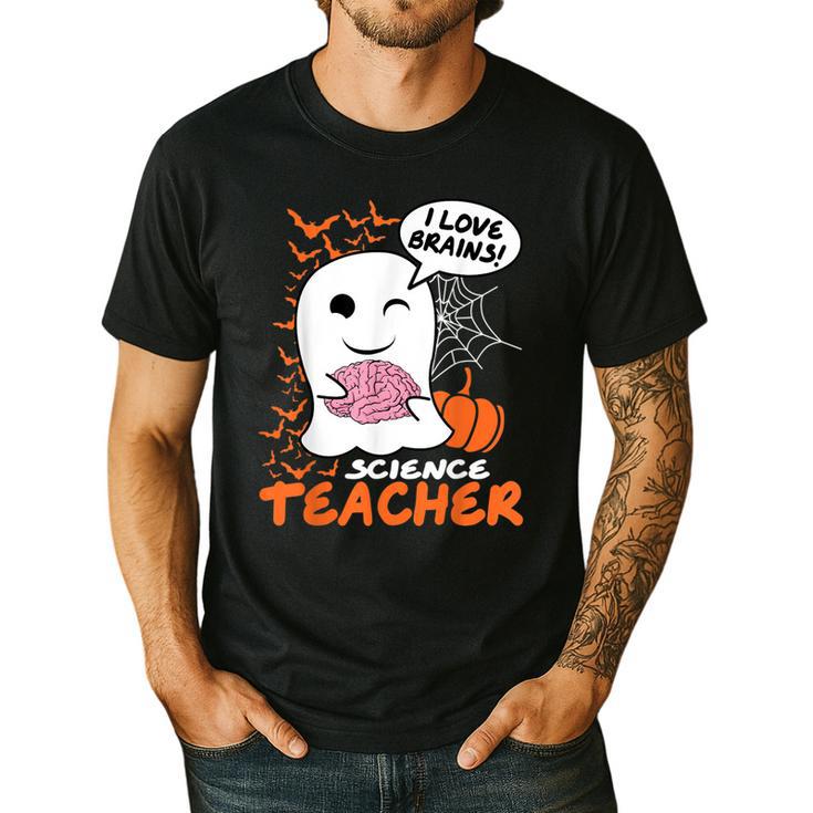 Science Teacher Cute Ghost Halloween Teacher Men Women Men's Casual T-Shirt