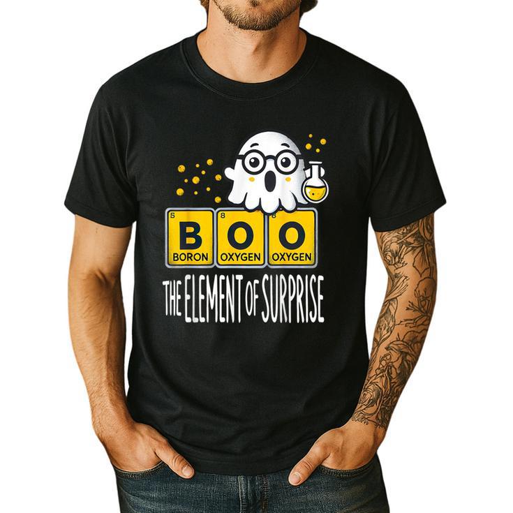 Science Teacher Halloween Elements Of Surprise Chemistry Men's Casual T-Shirt