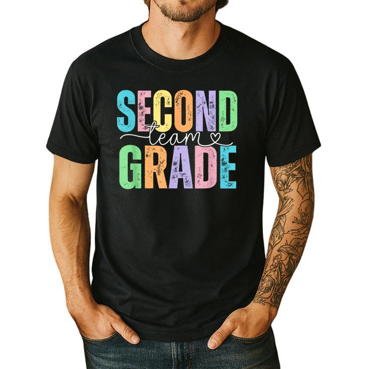 Second Grade Team Heart Teacher Student Back To School Girls Men's Casual T-Shirt