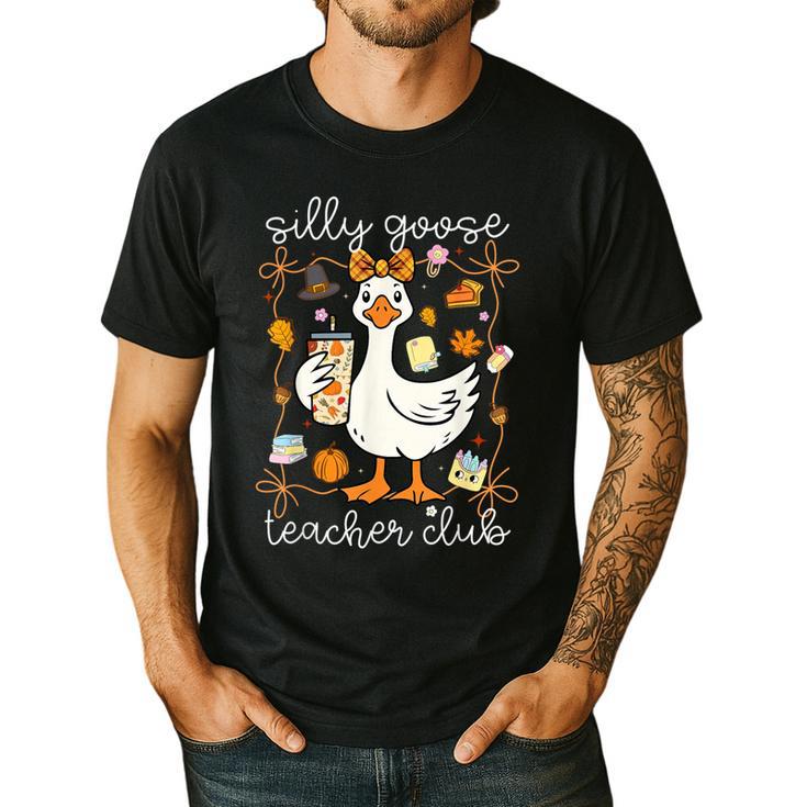Silly Goose Teachers Club Cozy Fall Teacher Men's Casual T-Shirt
