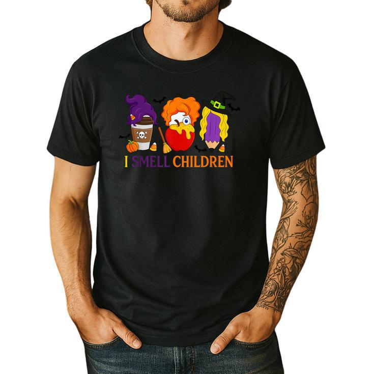 I Smell Children Witch Teacher Halloween Trick Or Teach Men's Casual T-Shirt I Smell Children Witch Teacher Halloween Trick Or Teach Men's Casual T-Shirt