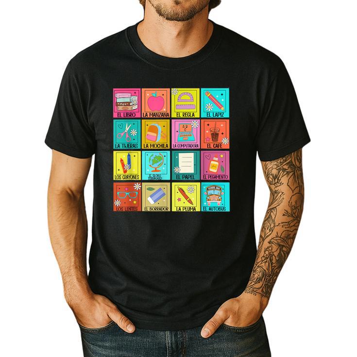 Spanish Teacher Back To School Maestra Dual Language Crew Men's Casual T-Shirt