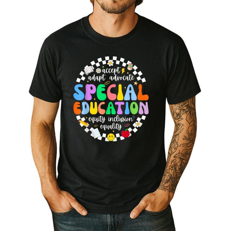 Special Education Teacher SPED Squad Team Kids Men Groovy Men's Casual T-Shirt