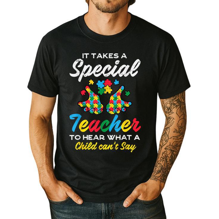 Special Teacher To Hear Child Cant Say Autism Awareness Sped Men's Casual T-Shirt