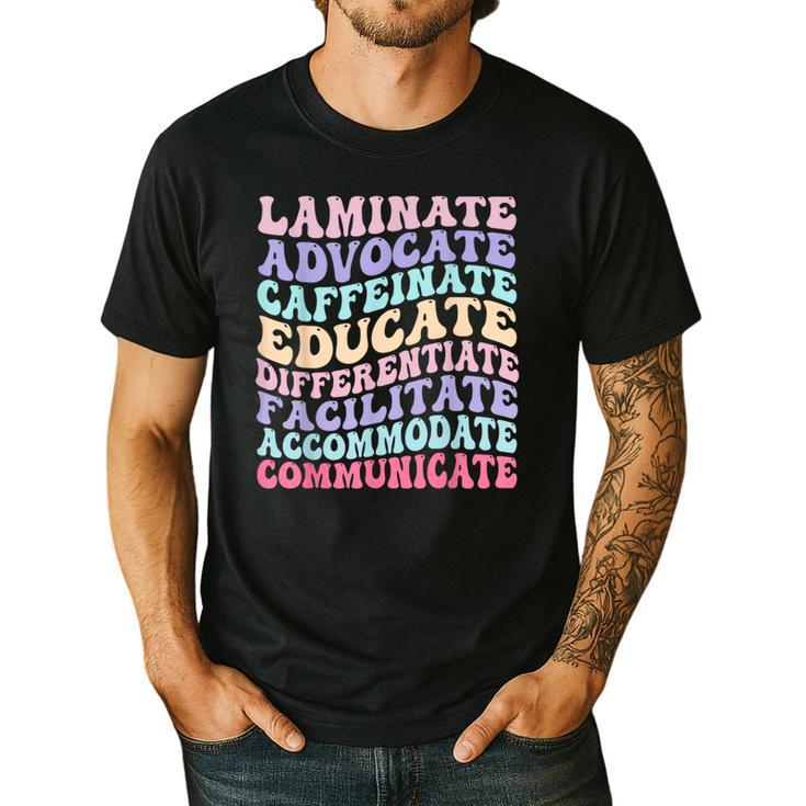 Sped Caffeinate Advocate Laminate Educate Teacher Men's Casual T-Shirt