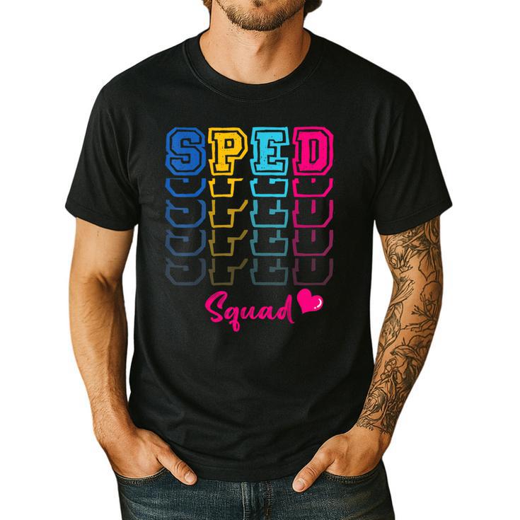 SPED Squad Proud Special Education Para Teacher Colorful Men's Casual T-Shirt