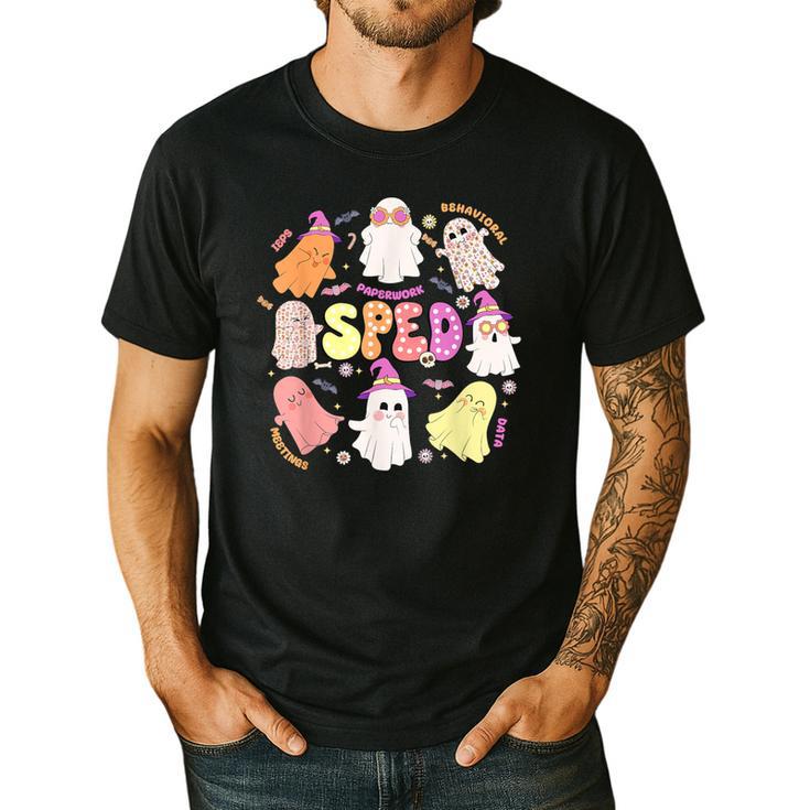 SPED Teacher Halloween Spooky Special Education Team Men Women Kids Men's Casual T-Shirt