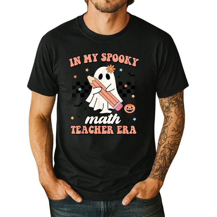 In My Spooky Math Teacher Era Groovy Retro Halloween Costume For Men Women Men's Casual T-Shirt In My Spooky Math Teacher Era Groovy Retro Halloween Costume For Men Women Men's Casual T-Shirt