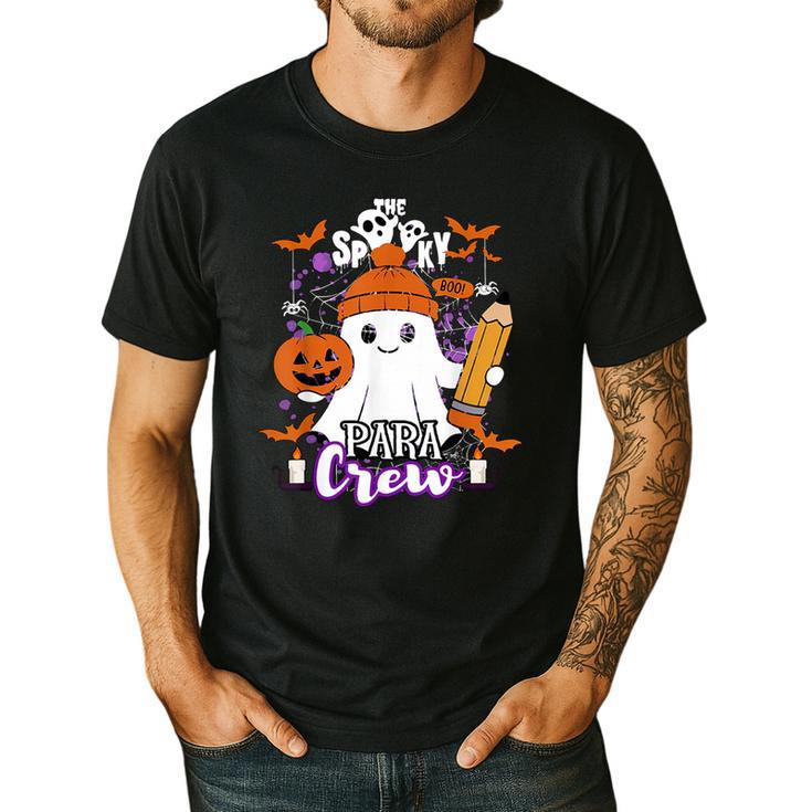 Spooky Para Crew Ghost Halloween Paraprofessional Teacher Men's Casual T-Shirt