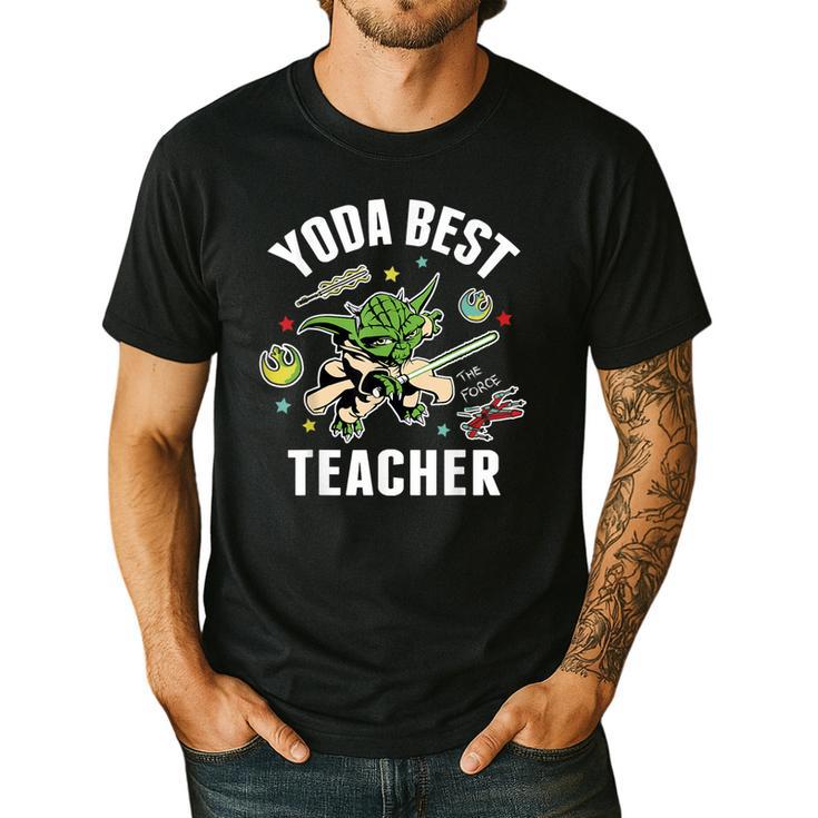 Star Wars Yoda Best Teacher Icons Men's Casual T-Shirt