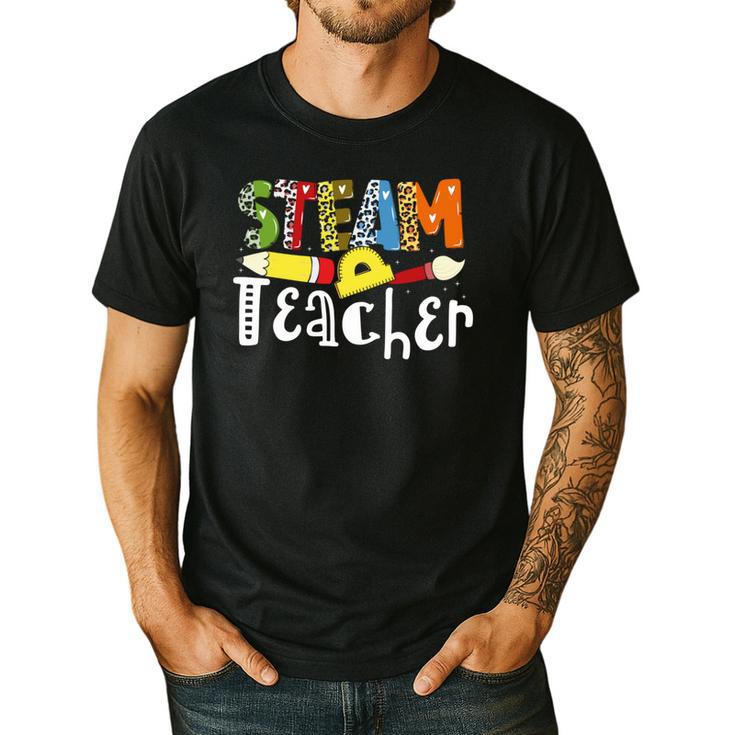 Steam Teacher Science Tech Engineering Arts Maker Men's Casual T-Shirt