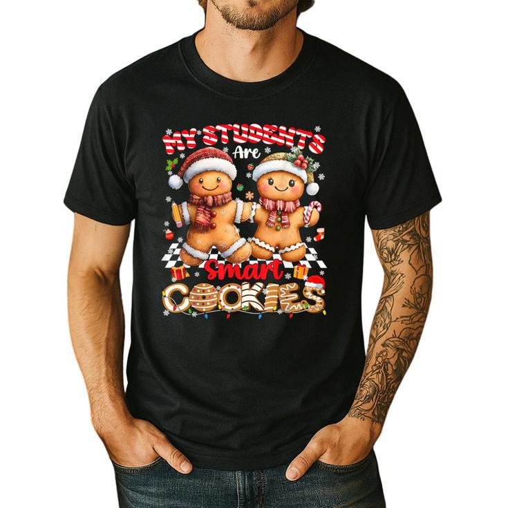 My Student Are Smart Cookies Pjs Christmas Xmas Teacher Men's Casual T-Shirt