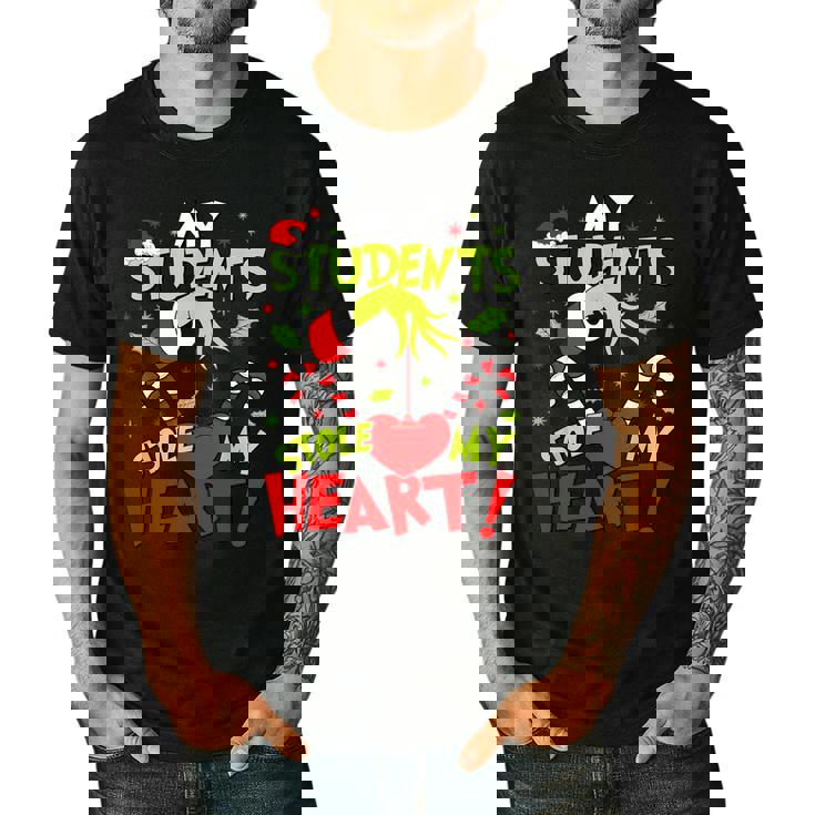 My Students Stole My Heart Teacher Holiday Merry Christmas Men&#x27;s Casual T-Shirt