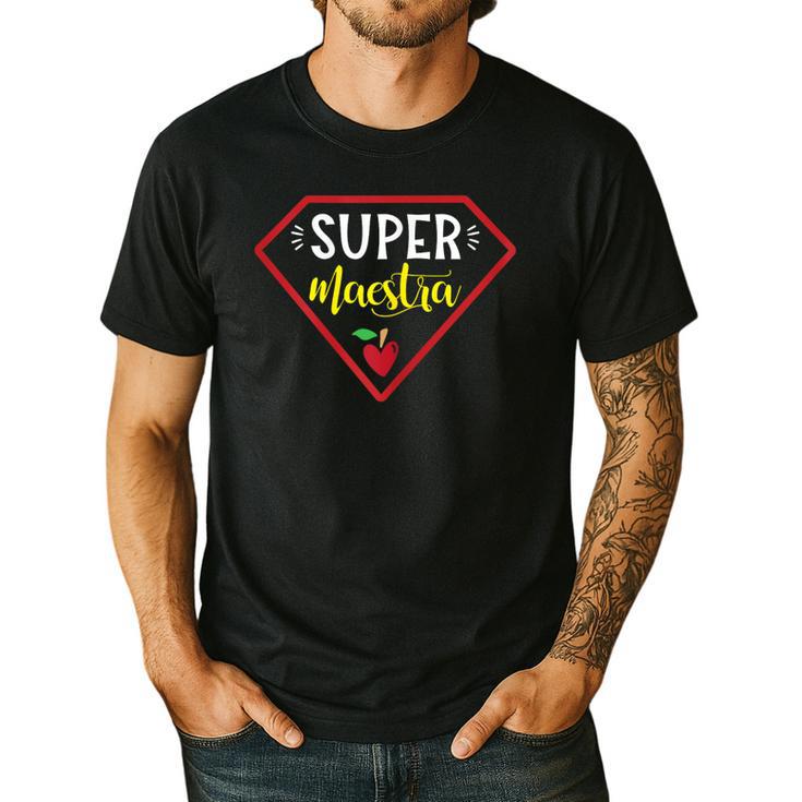Super Heroe Maestra Espanol Spanish Super Teacher Men's Casual T-Shirt