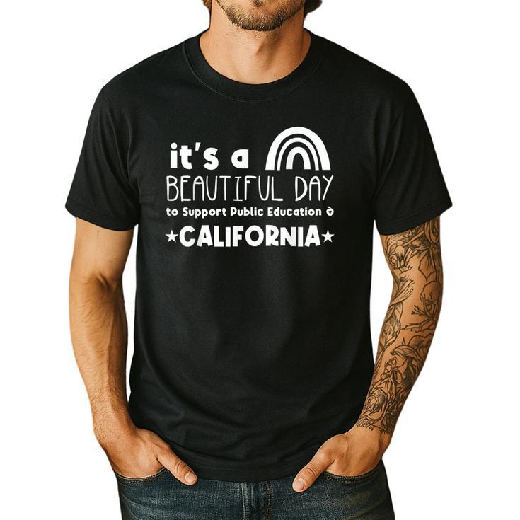 Support Public Education Teacher Red For Ed California For Men Women Kids Men's Casual T-Shirt