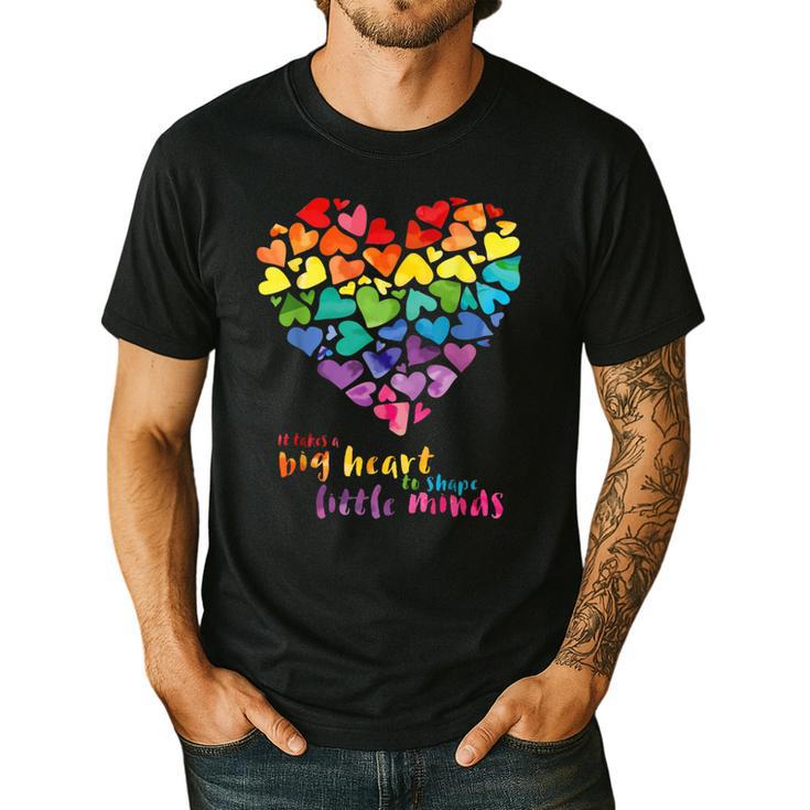 It Takes a Big Heart To Shape Little Minds Teacher Men's Casual T-Shirt