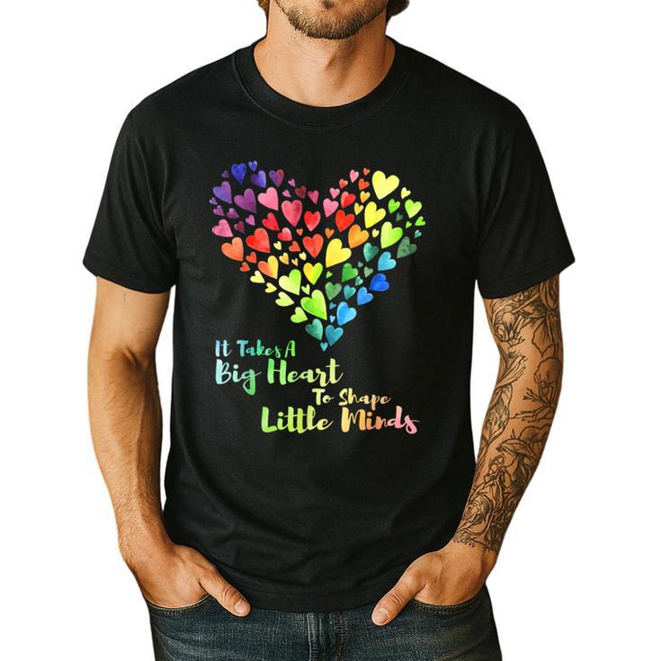 It Takes A Big Heart To Shape Little Minds Teacher Student Men Women Kids Men's Casual T-Shirt