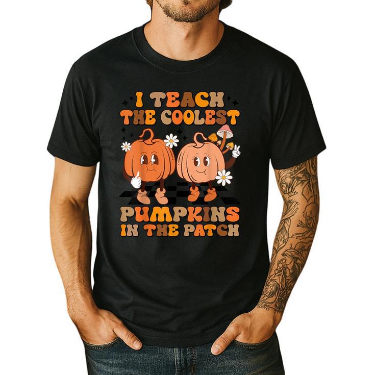 I Teach The Coolest Pumpkins In The Patch Teacher Halloween Men's Casual T-Shirt I Teach The Coolest Pumpkins In The Patch Teacher Halloween Men's Casual T-Shirt