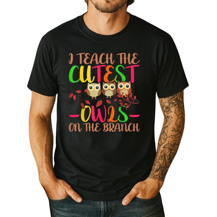 I Teach The Cutest Owls Christmas Or Teachers Day Men's Casual T-Shirt