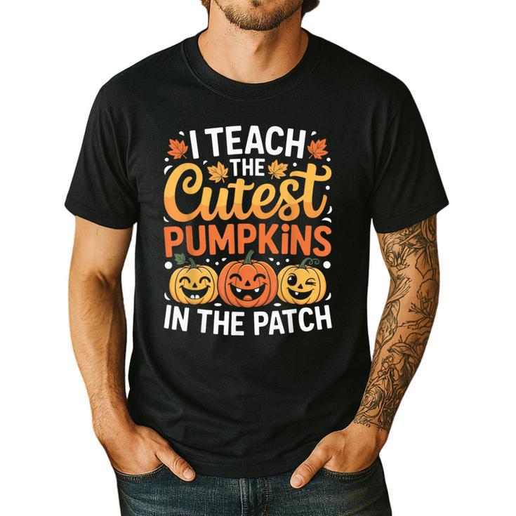 I Teach The Cutest Pumpkins Tshirt Halloween Teacher Men's Casual T-Shirt