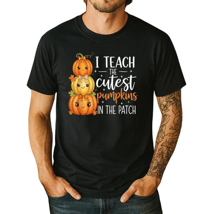 I Teach The Cutest Pumpkins In The Patch Fall Autumn Teacher Men's Casual T-Shirt