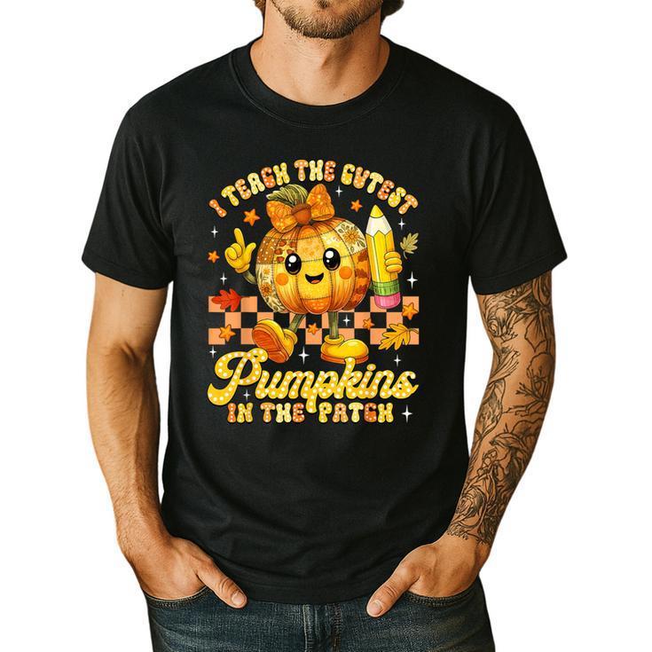 I Teach The Cutest Pumpkins In The Patch Teacher Halloween Men's Casual T-Shirt