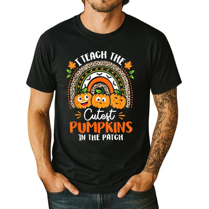 I Teach The Cutest Pumpkins In The Patch Teacher Halloween Men's Casual T-Shirt