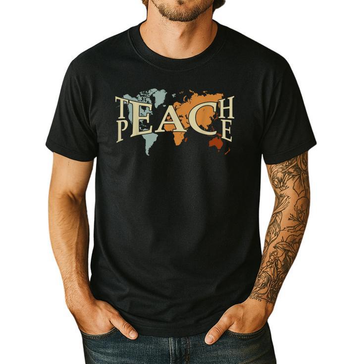 Teach Peace Teacher Teacher Men's Casual T-Shirt
