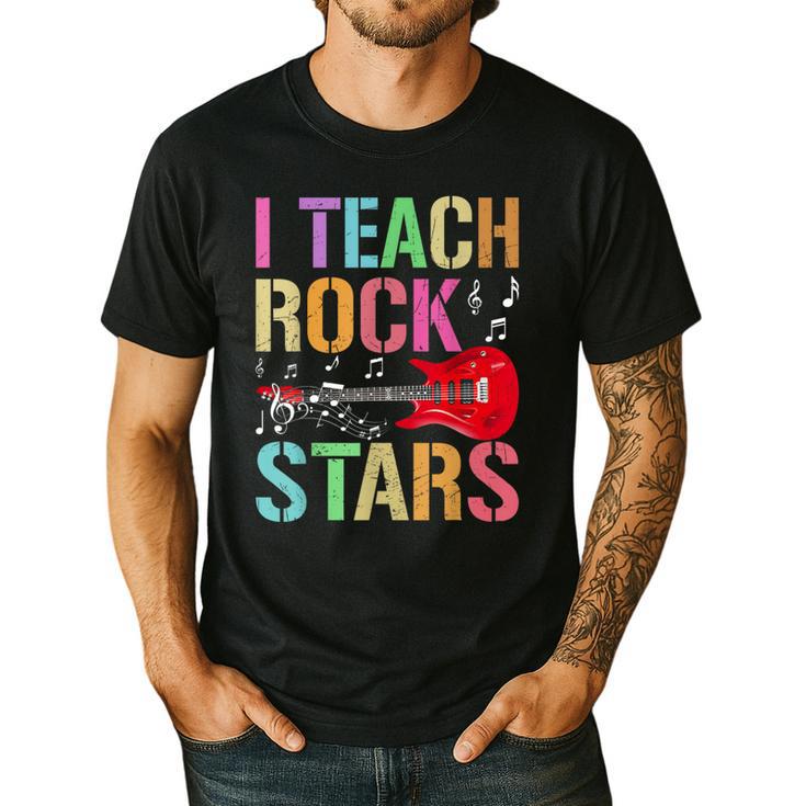 I Teach Rockstars Band Vibes Teacher Rocks My Music Teaching Men's Casual T-Shirt