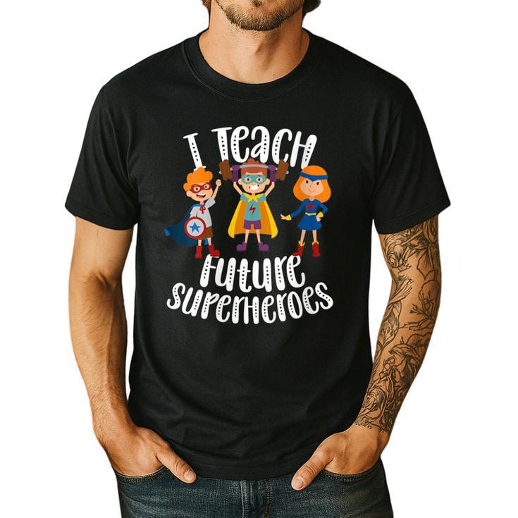 I Teach Superheroes Cute Back To School Teacher Men's Casual T-Shirt