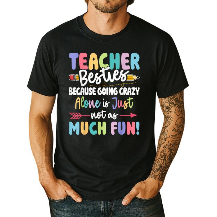 Teacher Besties Matching Teacher Besties Men's Casual T-Shirt