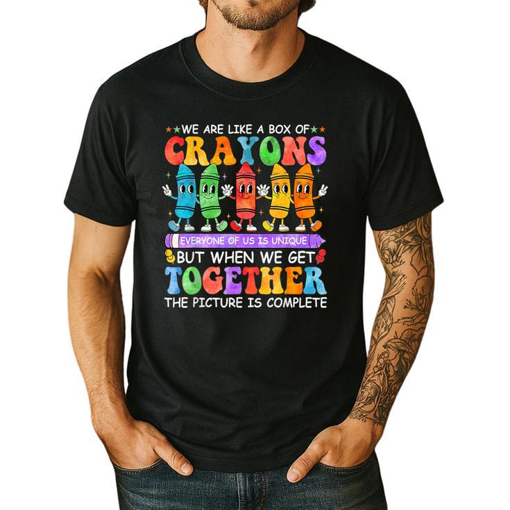 Teacher We Are Like A Box Of Crayons Back To School Men Women Kids Men's Casual T-Shirt